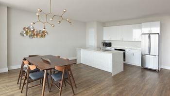 Modern kitchen and dining area